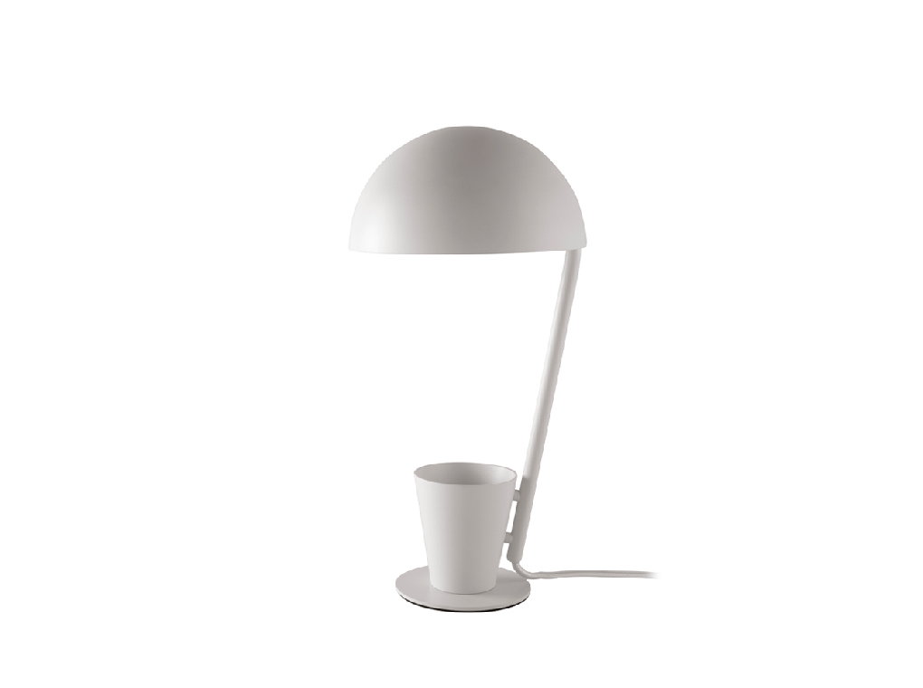 Table lamp in white steel