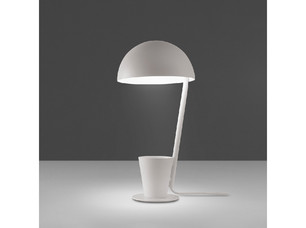 Table lamp in white steel