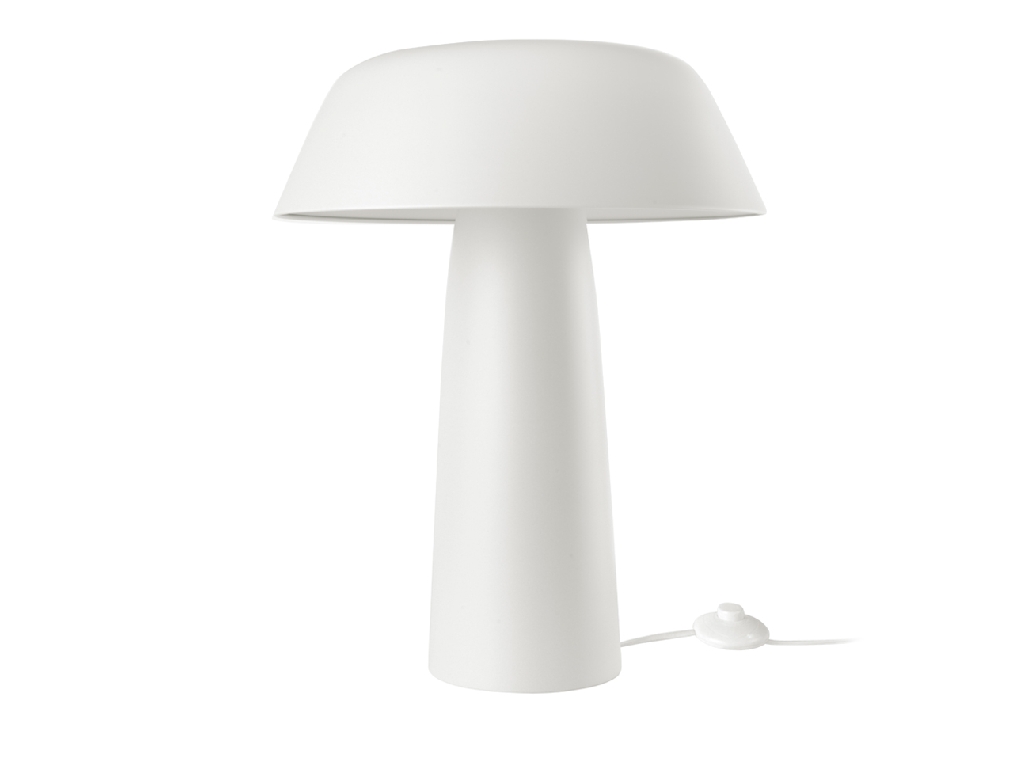 Table lamp in white stainless steel