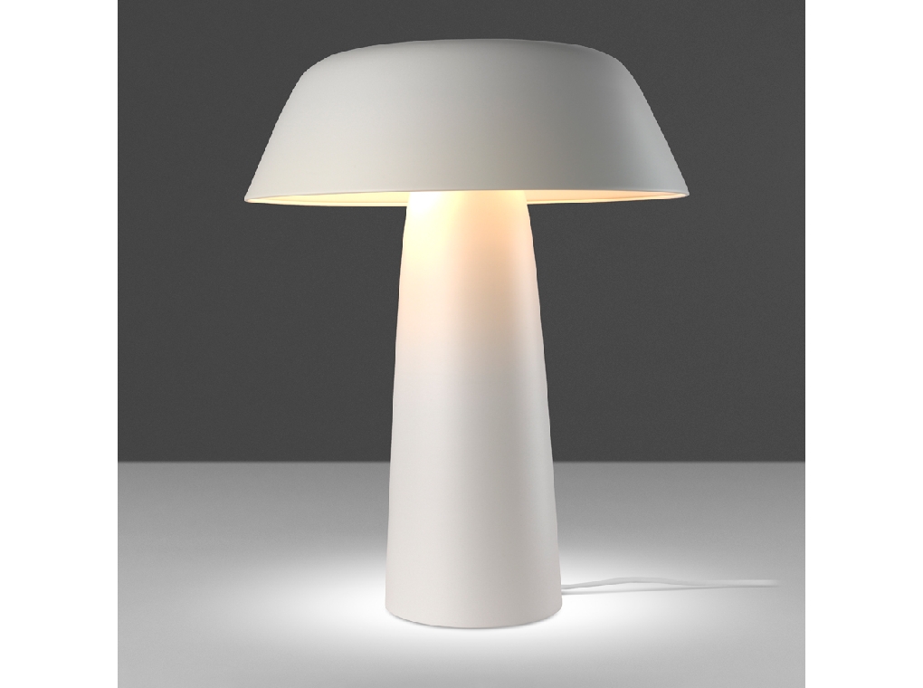 Table lamp in white stainless steel