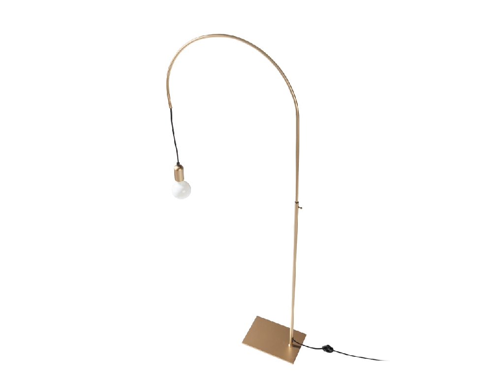 Height adjustable floor lamp in golden epoxy steel