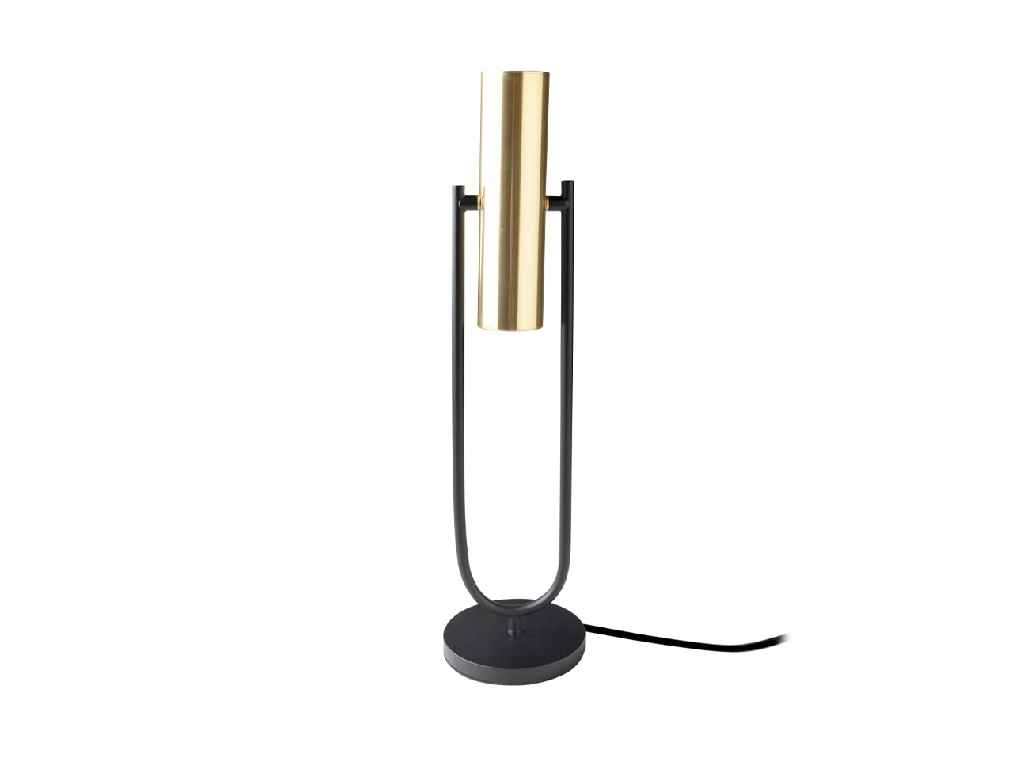 Table lamp in black stainless steel and gold-plated stainless steel