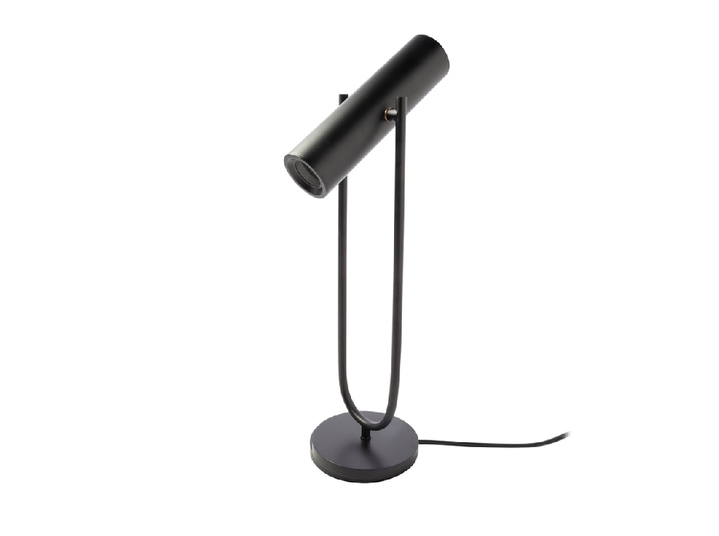 Lampe de table en acier inoxydable noir