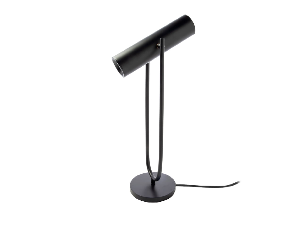 Lampe de table en acier inoxydable noir