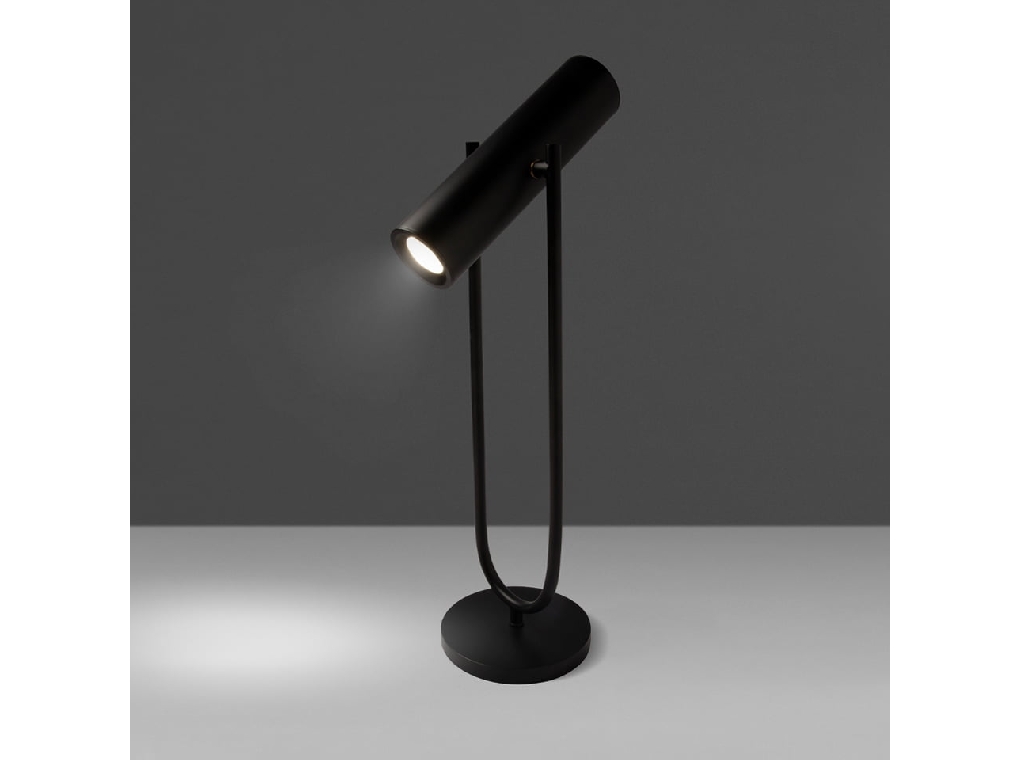 Lampe de table en acier inoxydable noir