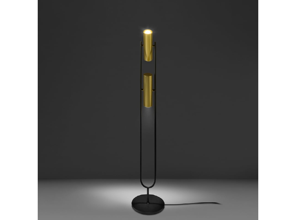 Black and gold stainless steel floor lamp