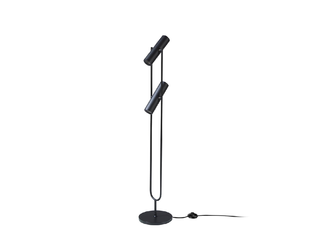 Floor lamp in black stainless steel