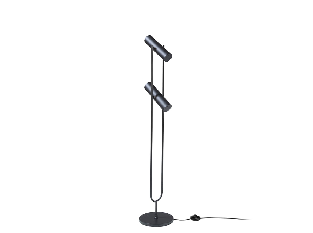 Floor lamp in black stainless steel