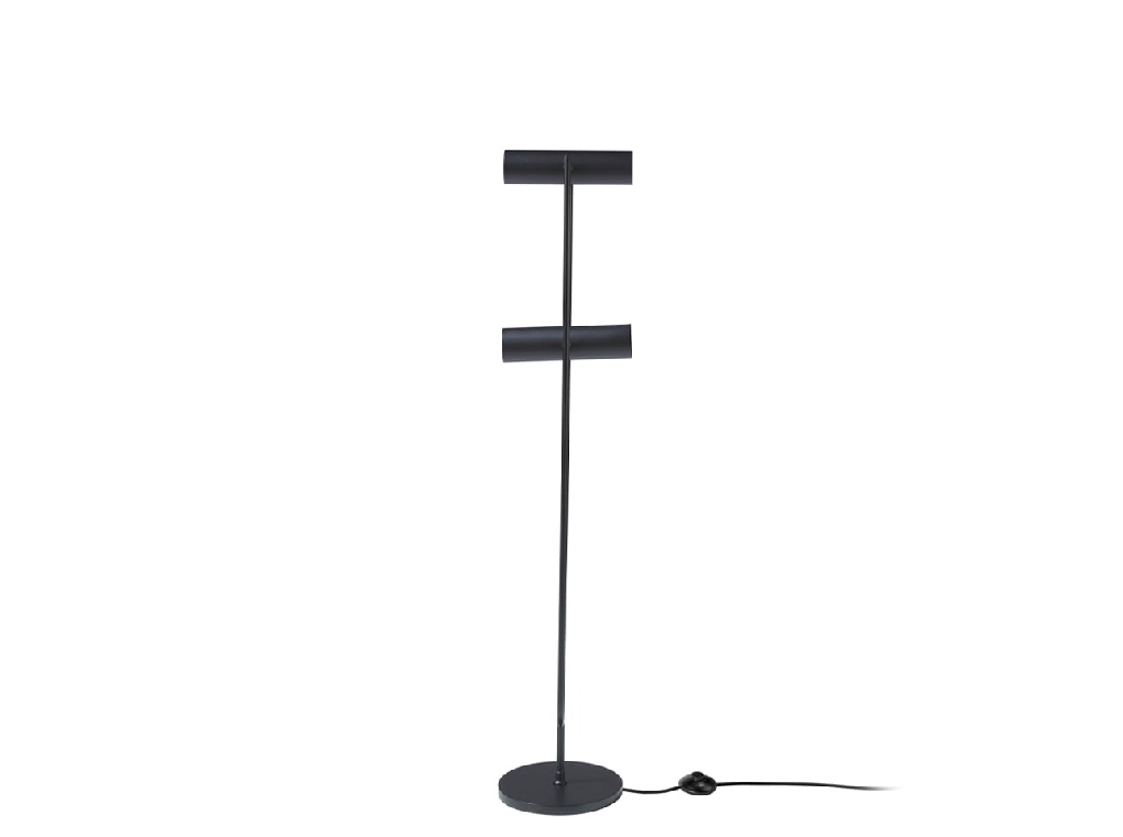 Floor lamp in black stainless steel