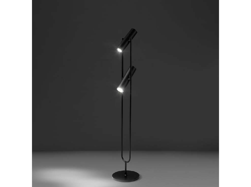 Floor lamp in black stainless steel