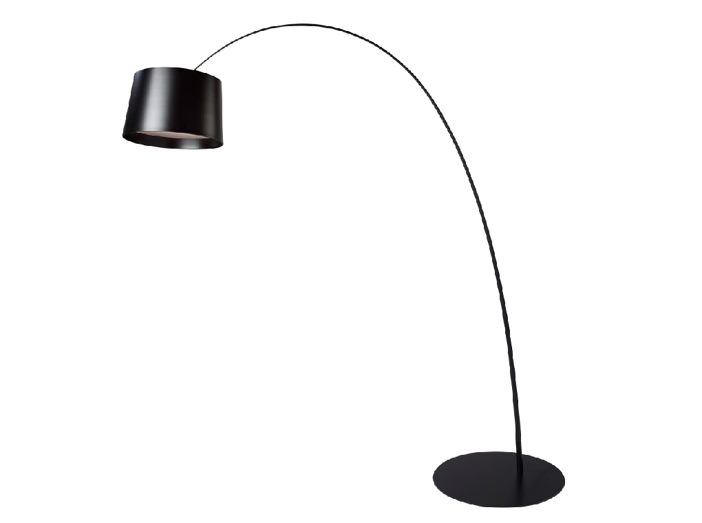 Floor lamp in black stainless steel