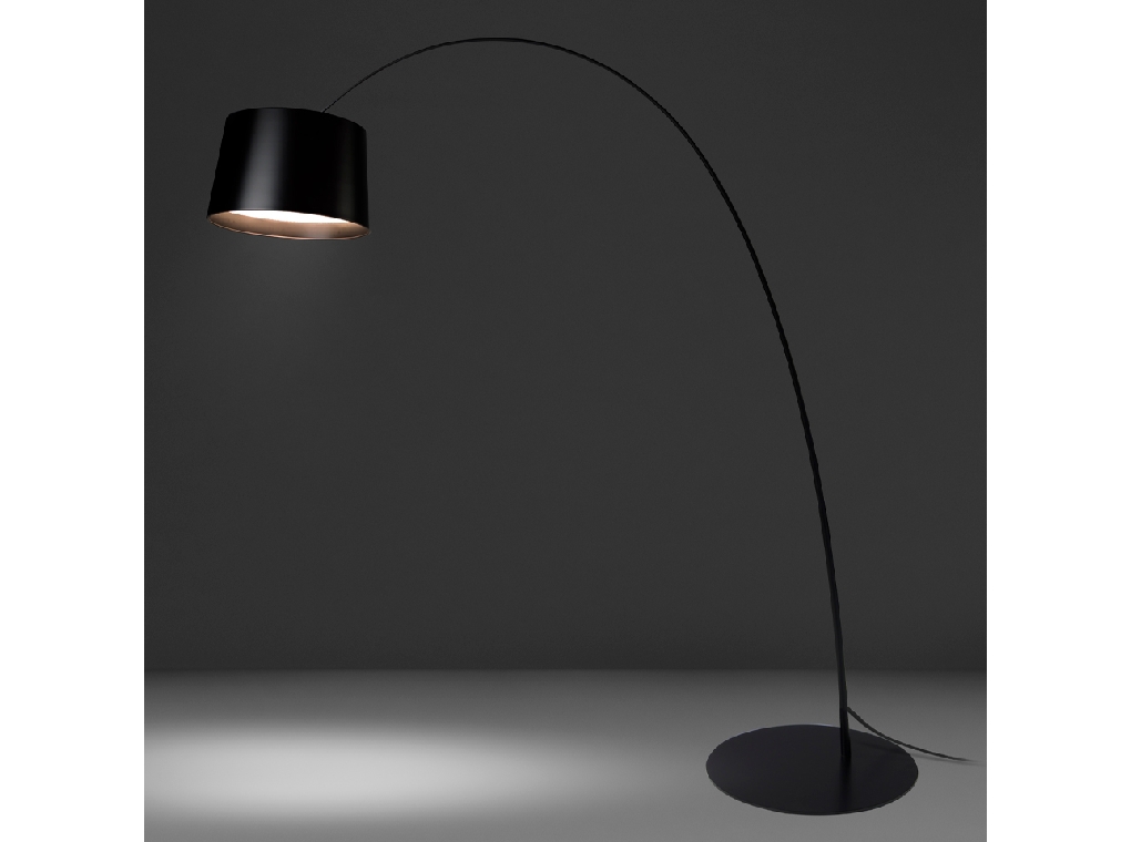 Floor lamp in black stainless steel