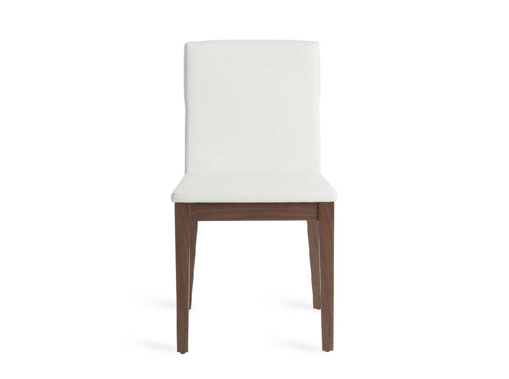 Chair in walnut veneered wood and upholstered seat. Chair in walnut veneered wood and upholstered seat.