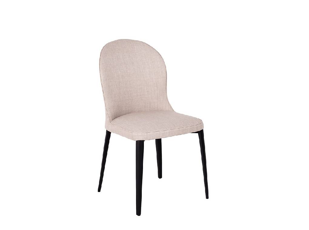 Chair upholstered in fabric with a steel structure. Chair upholstered in fabric with a steel structure.