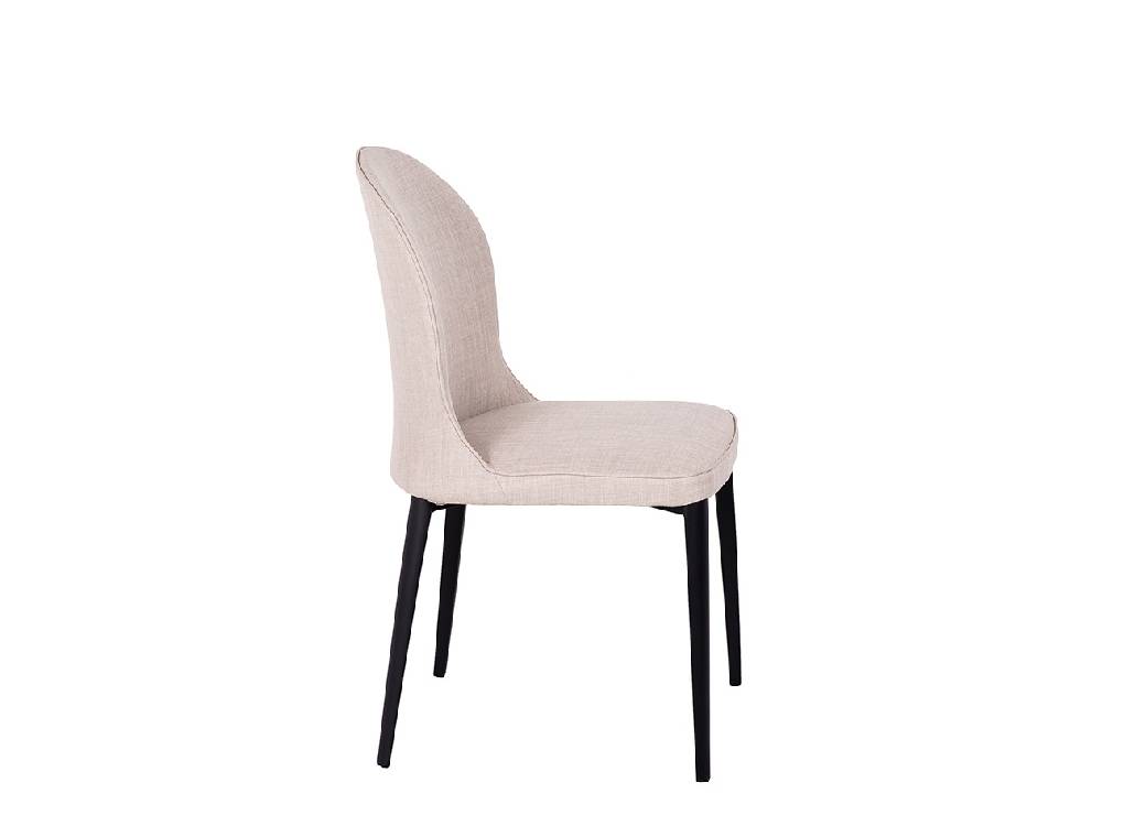 Chair upholstered in fabric with a steel structure. Chair upholstered in fabric with a steel structure.