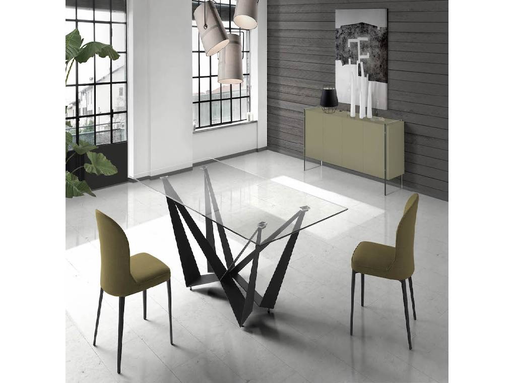 Chair upholstered in fabric with a steel structure. Chair upholstered in fabric with a steel structure.