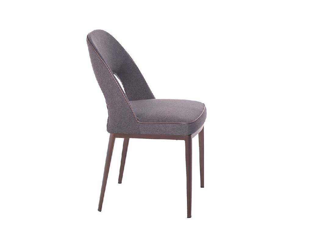 Chair upholstered in cloth with a steel structure. Chair upholstered in cloth with a steel structure.