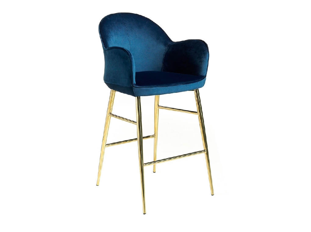 Stool upholstered in velvet touch and chrome steel legs Stool upholstered in velvet touch and chrome steel legs