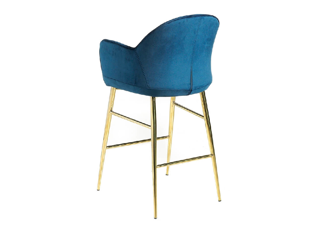 Stool upholstered in velvet touch and chrome steel legs Stool upholstered in velvet touch and chrome steel legs