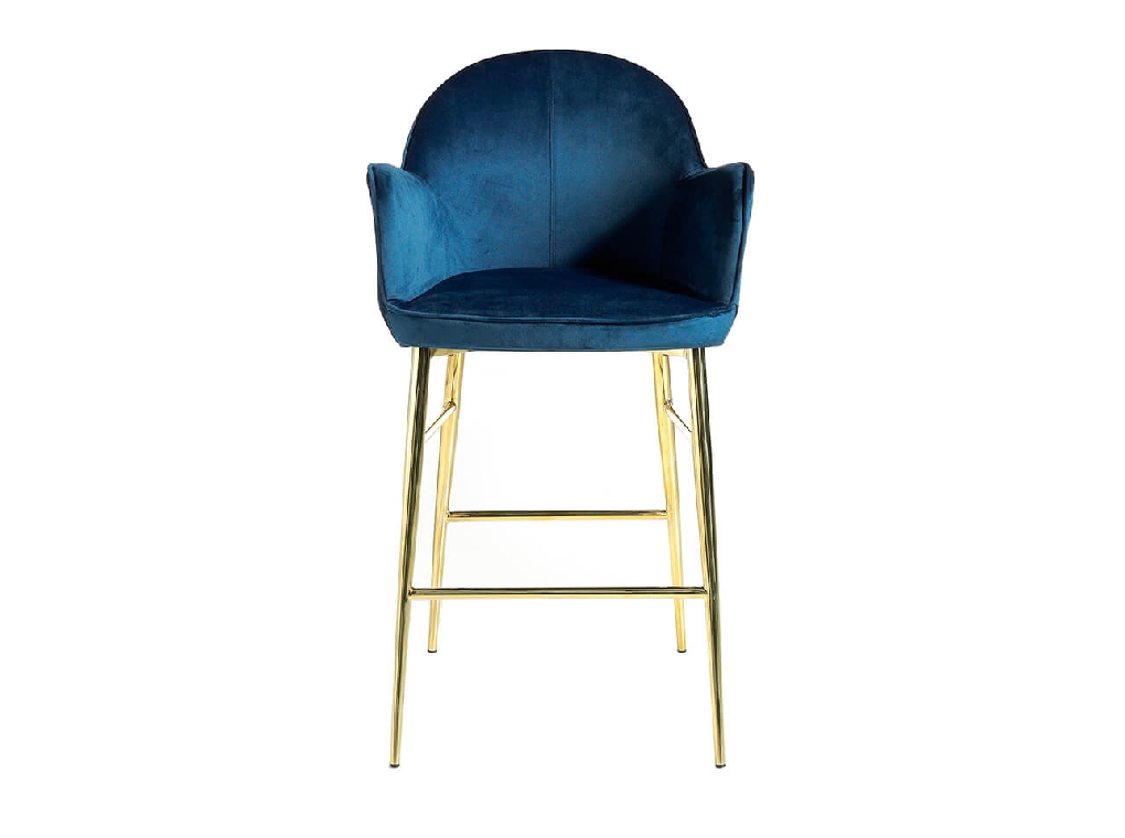 Stool upholstered in velvet touch and chrome steel legs Stool upholstered in velvet touch and chrome steel legs