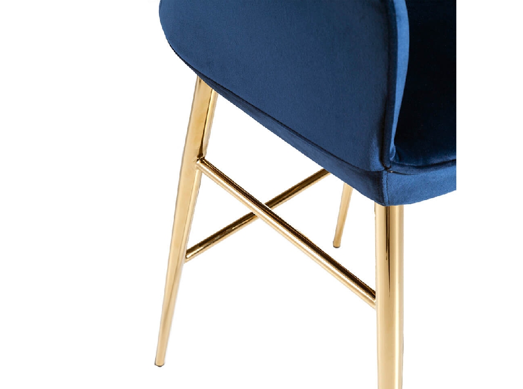 Stool upholstered in velvet touch and chrome steel legs Stool upholstered in velvet touch and chrome steel legs