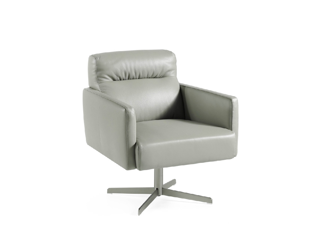 Swivel armchair upholstered in cowhide leather Swivel armchair upholstered in cowhide leather