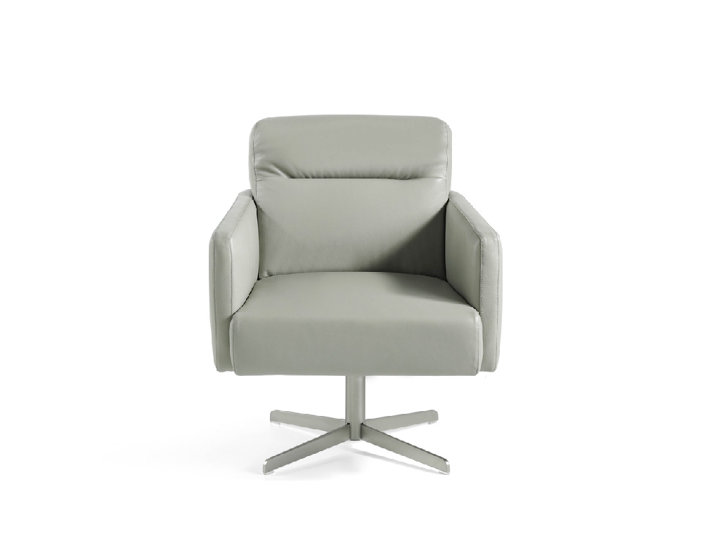 Swivel armchair upholstered in cowhide leather Swivel armchair upholstered in cowhide leather