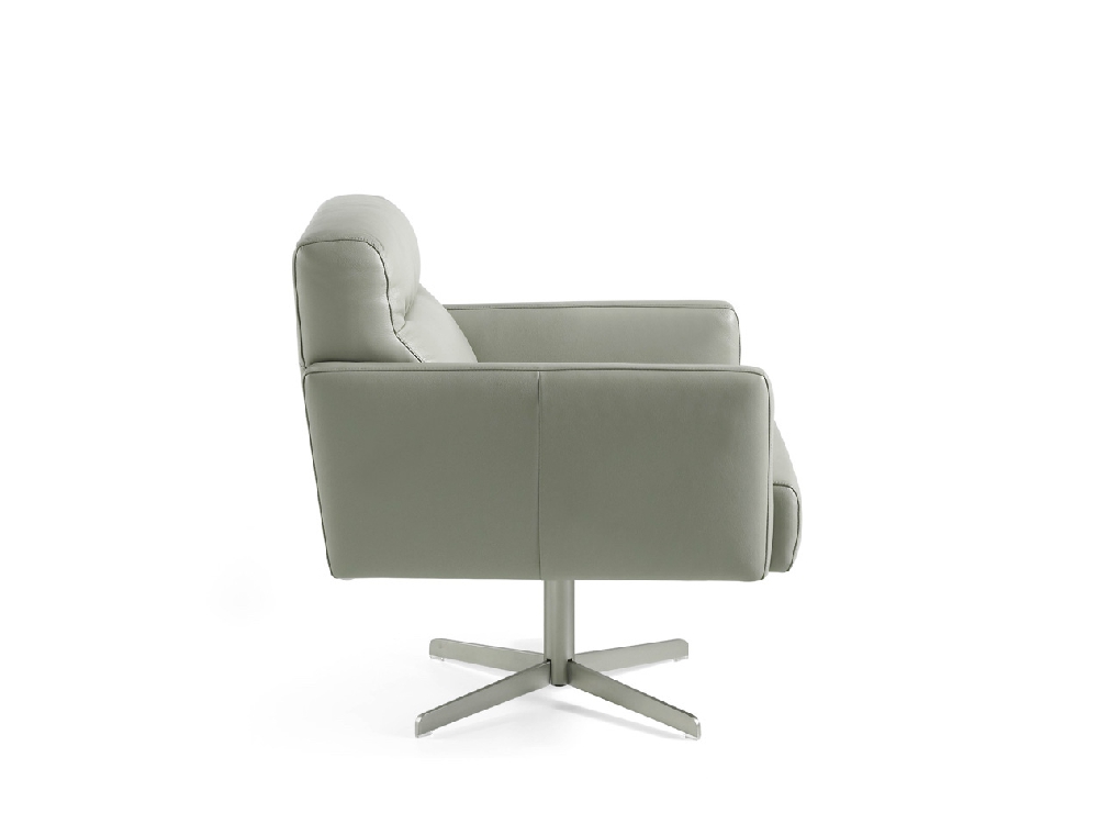 Swivel armchair upholstered in cowhide leather Swivel armchair upholstered in cowhide leather