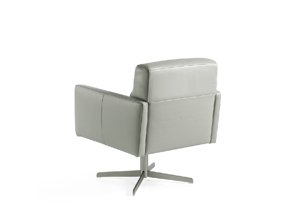 Swivel armchair upholstered in cowhide leather Swivel armchair upholstered in cowhide leather