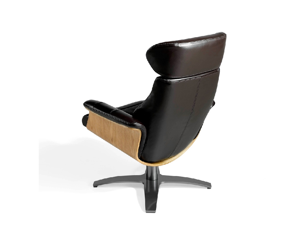 Swivel relax armchair upholstered in leather Swivel relax armchair upholstered in leather