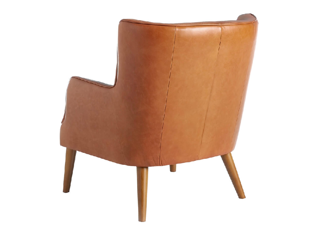 Fauteuil Chester en cuir marron