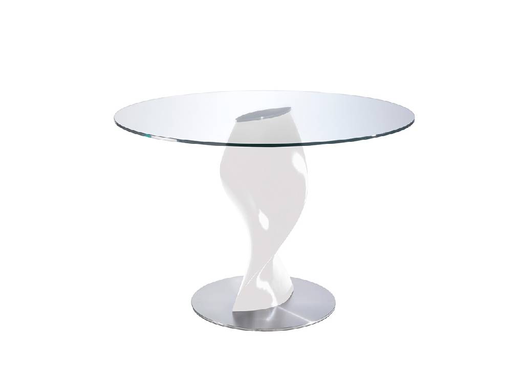 Tavolo da pranzo con base in fibra di vetro e piano in rovere. Tavolo da pranzo con base in fibra di vetro e piano in rovere.