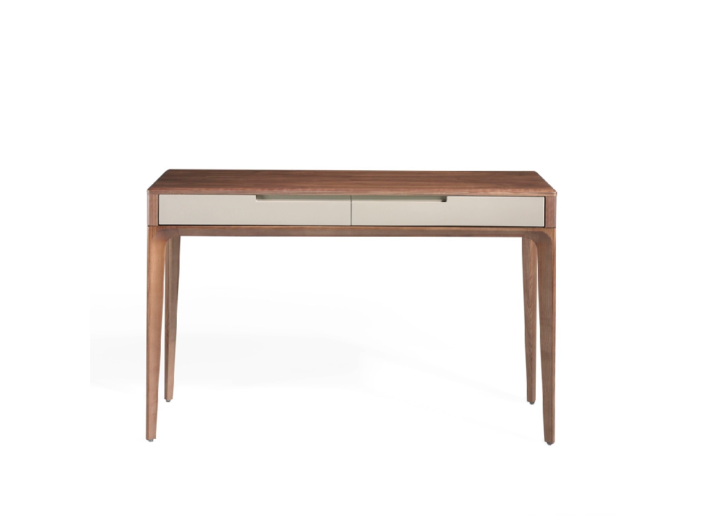 Hallway console with solid wooden legs and a walnut veneer structure Hallway console with solid wooden legs and a walnut veneer structure