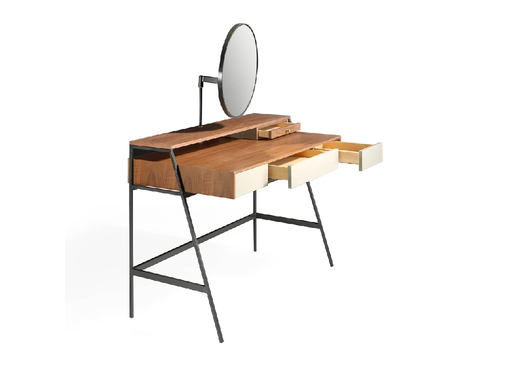 Vanity table with steel legs painted in black Vanity table with steel legs painted in black
