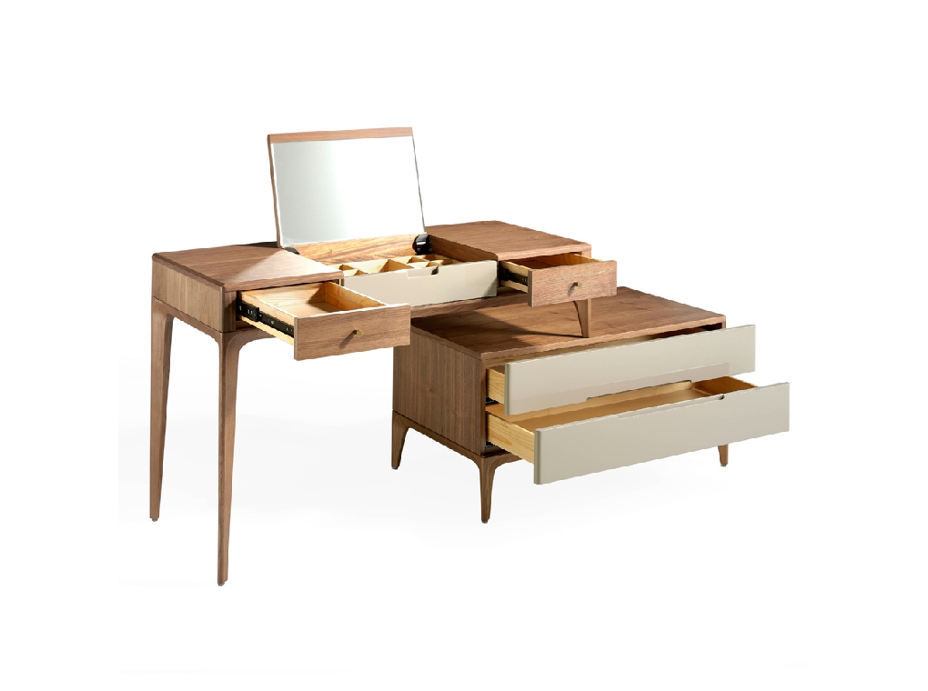 Vanity table with drawers on individual chest of drawers Vanity table with drawers on individual chest of drawers