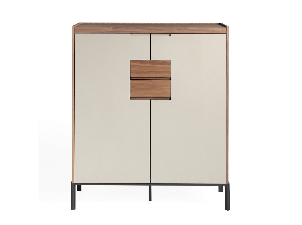 Glass shoe cabinet with two front drawers Glass shoe cabinet with two front drawers