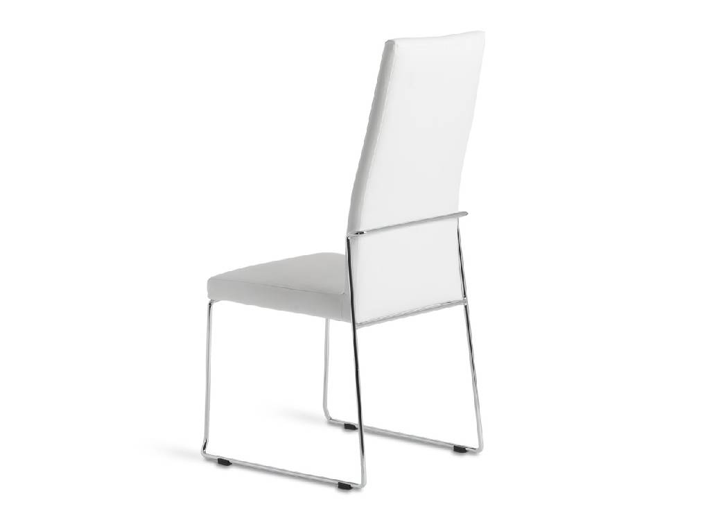 Upholstered chair with stainless steel frame. Upholstered chair with stainless steel frame.