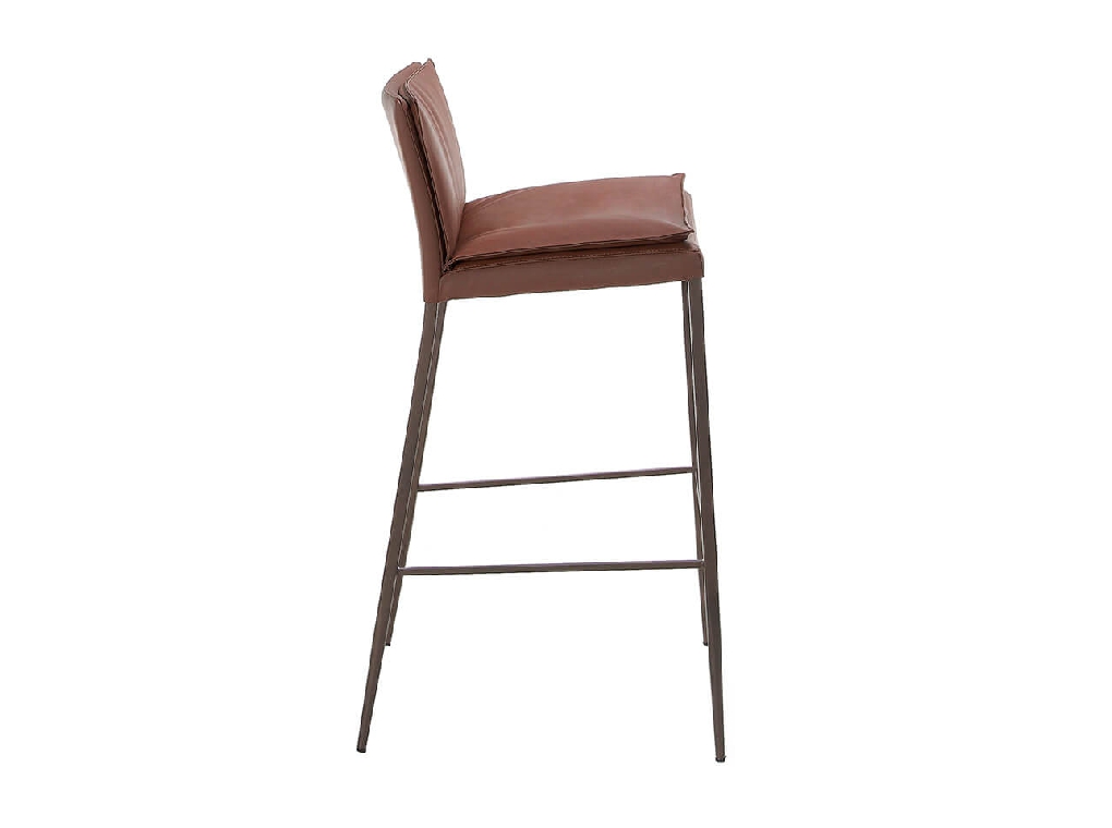 Stool upholstered in leatherette with legs in epoxy Stool upholstered in leatherette with legs in epoxy