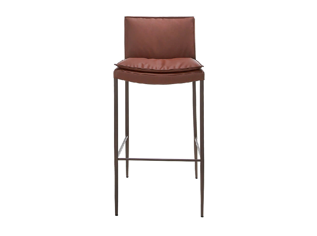 Stool upholstered in leatherette with legs in epoxy Stool upholstered in leatherette with legs in epoxy