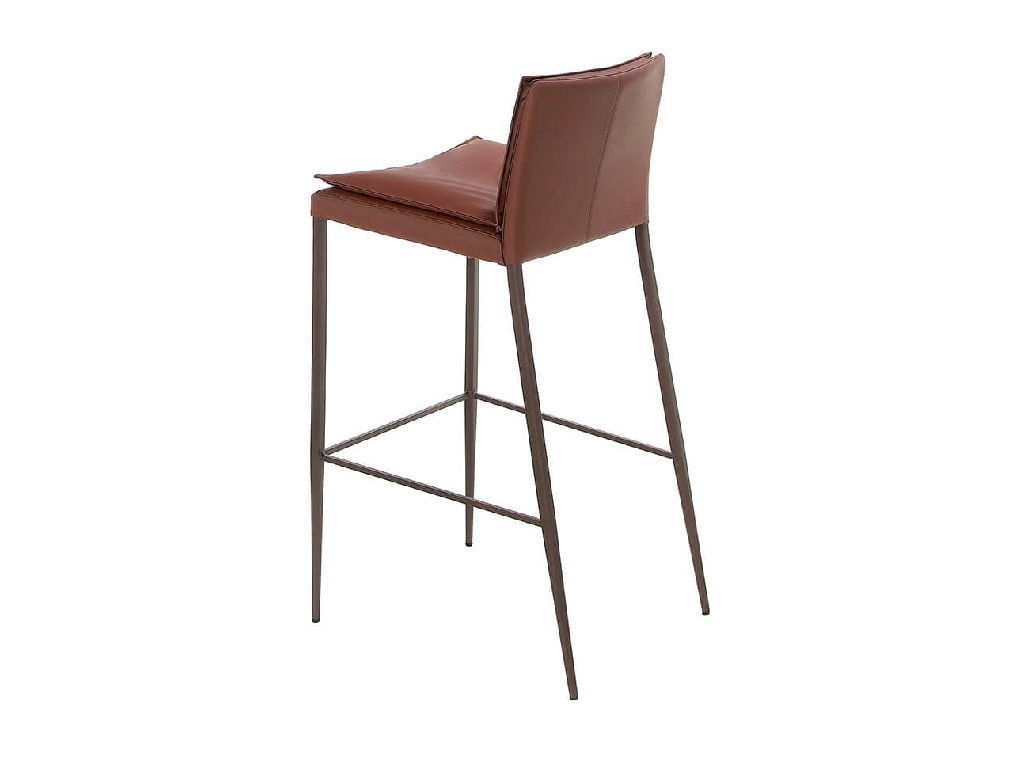 Stool upholstered in leatherette with legs in epoxy Stool upholstered in leatherette with legs in epoxy