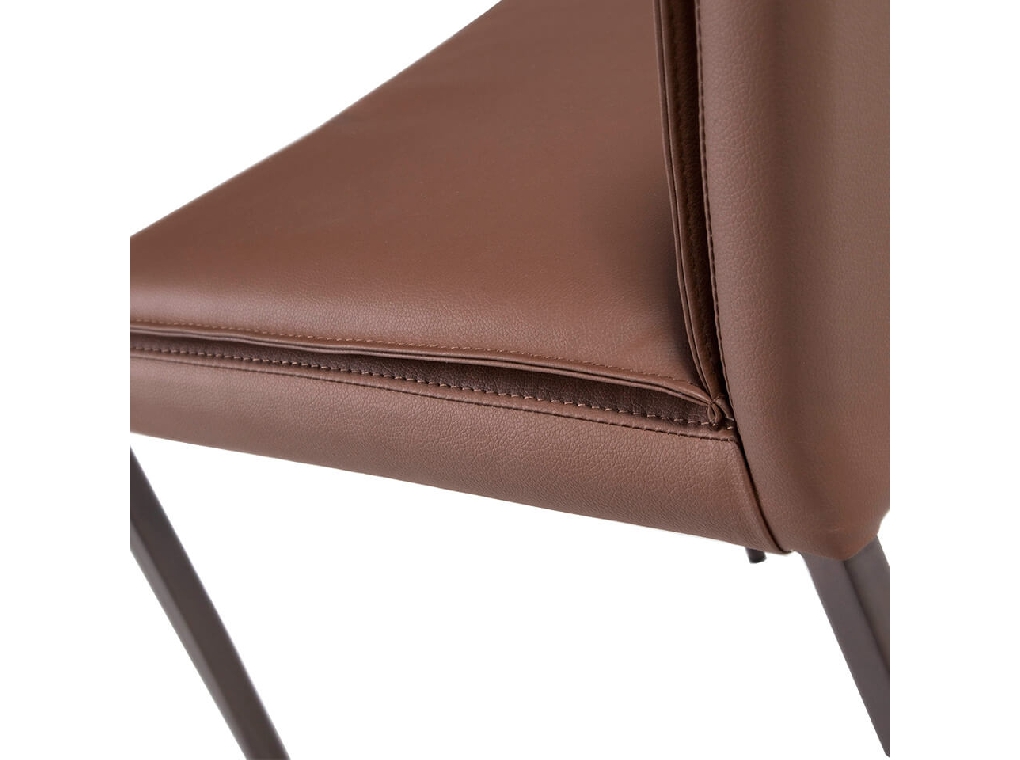 Chair upholstered in leatherette with legs in brown epoxy Chair upholstered in leatherette with legs in brown epoxy