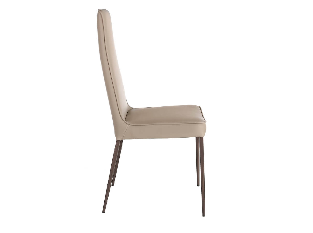 Chair upholstered in leatherette and legs in brown epoxy Chair upholstered in leatherette and legs in brown epoxy