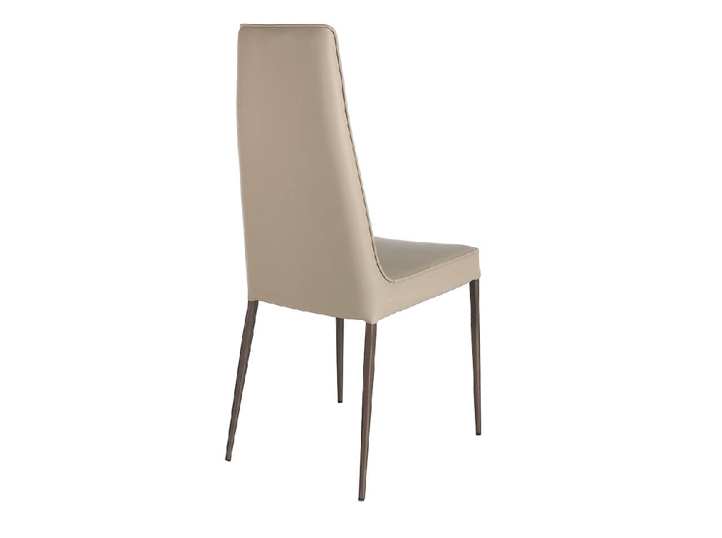 Chair upholstered in leatherette and legs in brown epoxy Chair upholstered in leatherette and legs in brown epoxy