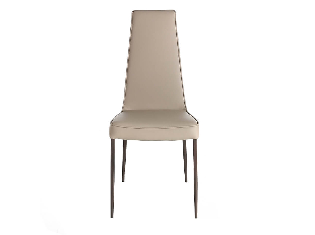 Chair upholstered in leatherette and legs in brown epoxy Chair upholstered in leatherette and legs in brown epoxy
