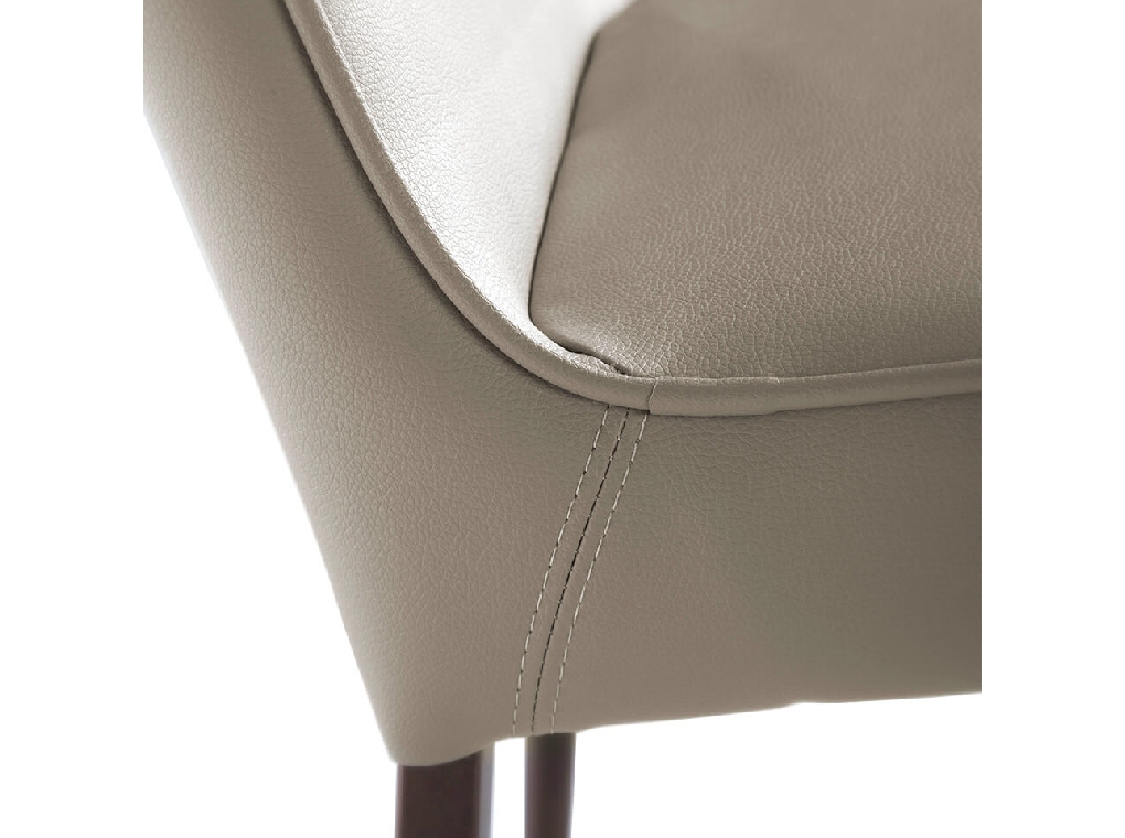 Chair upholstered in leatherette and legs in brown epoxy Chair upholstered in leatherette and legs in brown epoxy