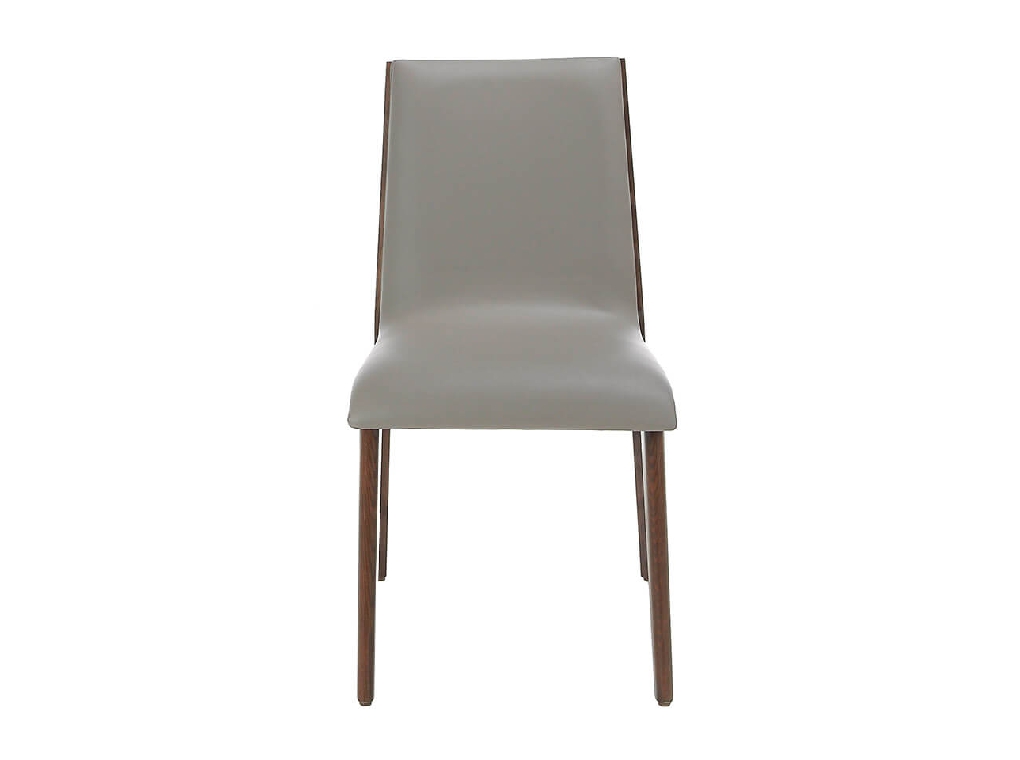 Chair upholstered in leatherette with Walnut colored wooden structure