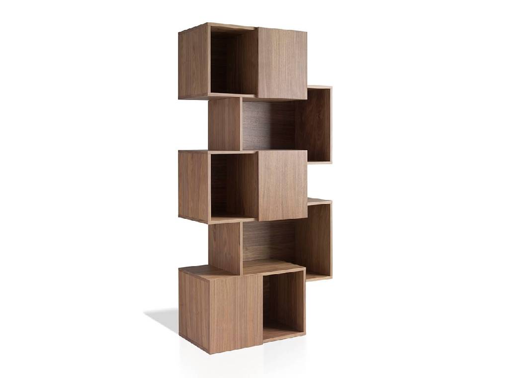 Bookshelves in walnut veneered wood. Bookshelves in walnut veneered wood.