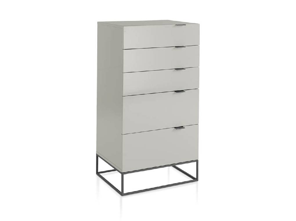 Chest of drawers in lacquered Mdf with black steel structure Chest of drawers in lacquered Mdf with black steel structure