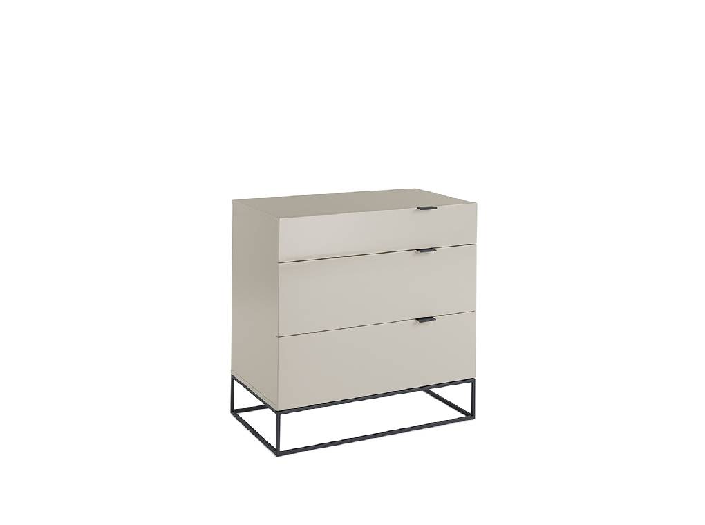 Chest of drawers in lacquered Mdf with black steel structure Chest of drawers in lacquered Mdf with black steel structure