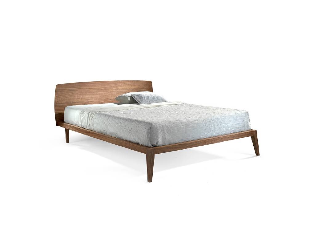 Walnut-veneered wooden bed Walnut-veneered wooden bed